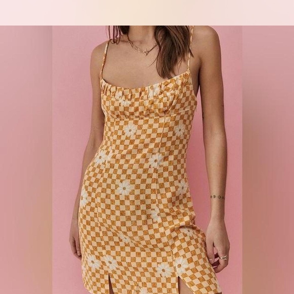 Urban outfitters brown, and white dress size medium